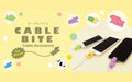 Cable Bite Cable Accessory product image shows icons of the product variant animals, Chameleon, Hippopotamus, Turtle, Rabbit, Panda and Shark around the logo for the product. Shown in the corner of the image are three white iPhones, each with a Cable Bite on the charging cable. Back to front: Chameleon, Tiger and Hippopotamus